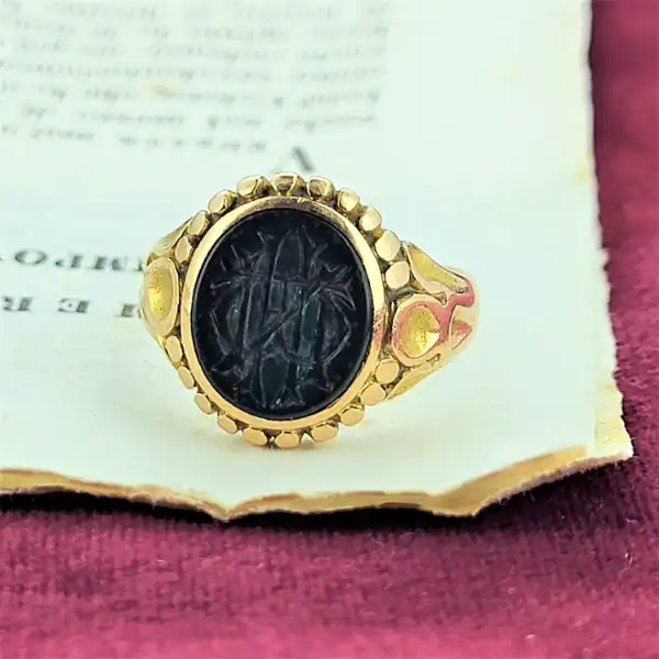15ct Yellow Gold Vintage Bloodstone Signet Ring-15ct-bloodstone-signet-ring.webp