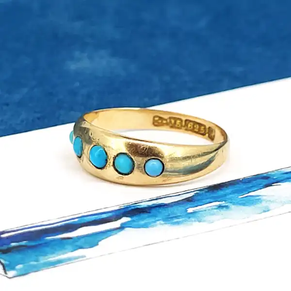 Date 1901! 15ct Gold and Turquoise Ring-15ct-turquoise-dress-ring.webp