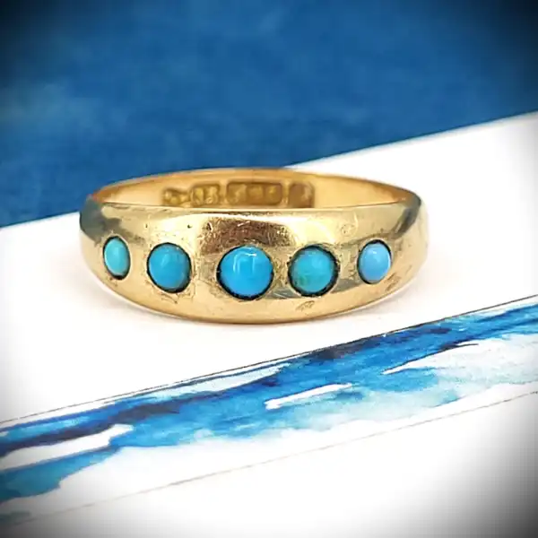 Date 1901! 15ct Gold and Turquoise Ring-15ct-turquoise-dress-ring.webp