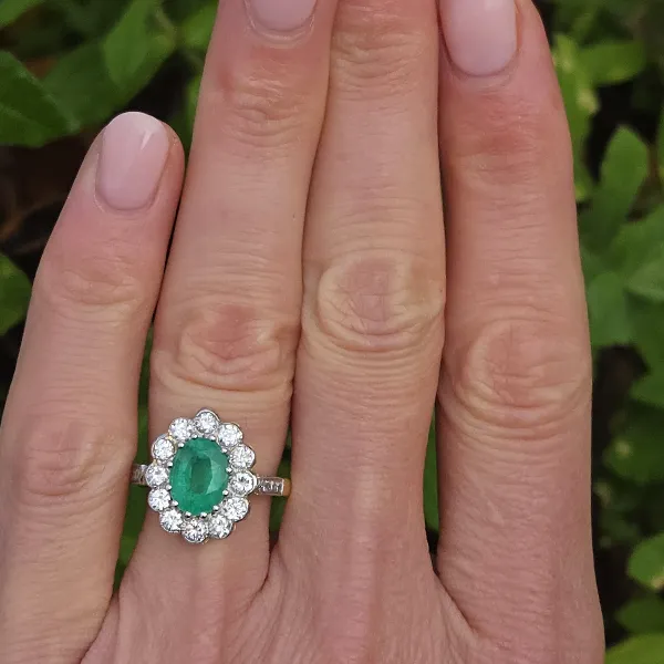 Emerald & Diamond Victorian Style Cluster Ring in 18ct Yellow Gold-18ct-and-plat-emerald-diamond-victorian-cluster-ring.webp