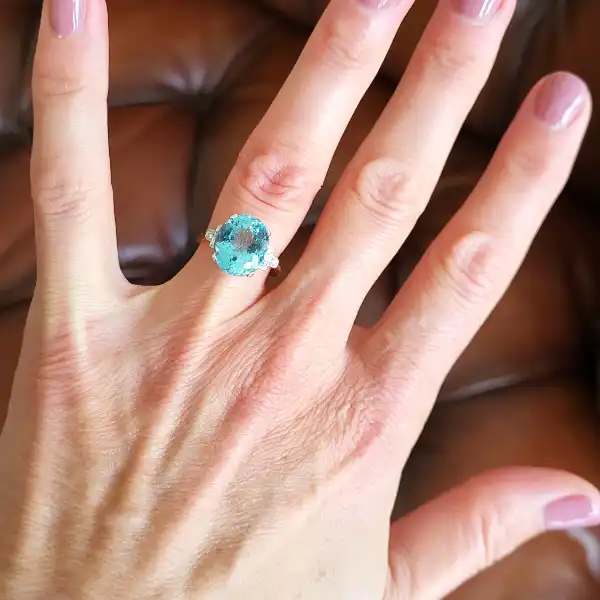 6ct+ Aquamarine & Diamond Ring in 18ct Yellow Gold-18ct-aquamarine-diamond-ring-6cts.webp
