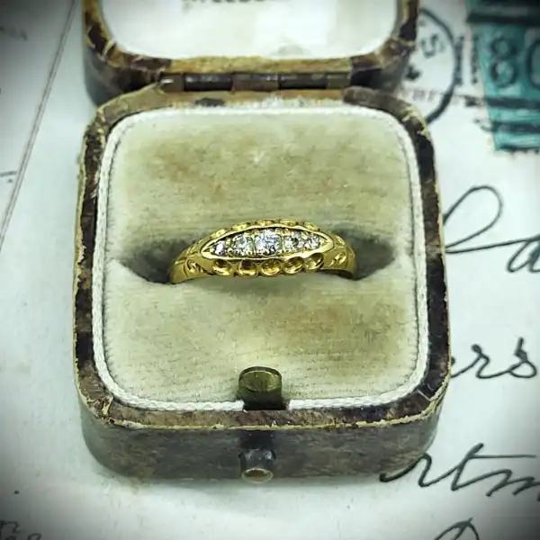 Diamond Rings Ireland  - Date 1883! 18ct Diamond Boat Ring