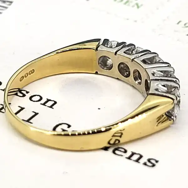 18ct Gold Diamond Five Stone Ring weighing 0.90cts-18ct-gold-claw-set-five-stone-diamond-ring.webp