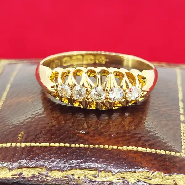 Date 1902! Diamond Boat Ring in 18ct Yellow Gold-18ct-gold-diamond-boat-ring-1902.webp