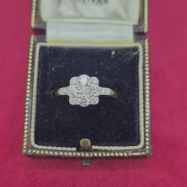 18ct Yellow Gold Fancy Diamond Ring weighing 0.75cts-18ct-gold-diamond-cluster-ring-0.75cts.webp