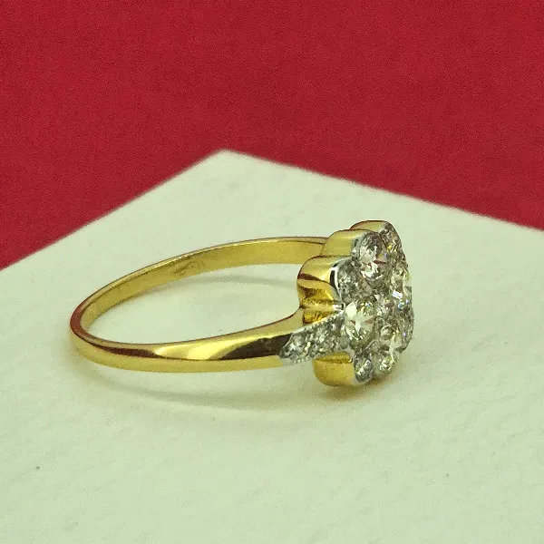 18ct Yellow Gold Fancy Diamond Ring weighing 0.75cts-18ct-gold-diamond-cluster-ring-0.75cts.webp