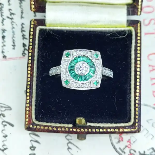 18ct White Gold Diamond and Emerald Art Deco Ring-18ct-gold-diamond-emerald-art-deco-ring.webp