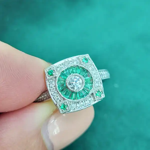 18ct White Gold Diamond and Emerald Art Deco Ring-18ct-gold-diamond-emerald-art-deco-ring.webp