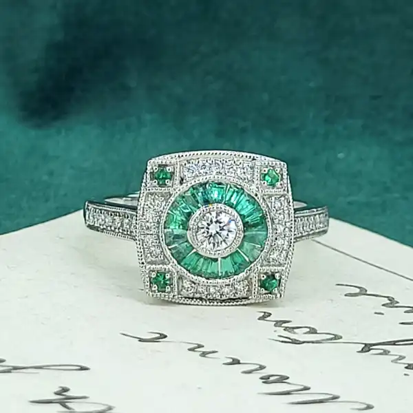 18ct White Gold Diamond and Emerald Art Deco Ring-18ct-gold-diamond-emerald-art-deco-ring.webp