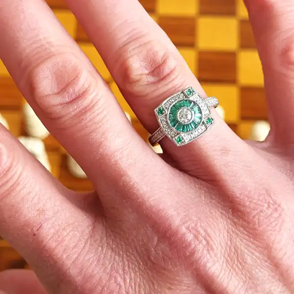 18ct White Gold Diamond and Emerald Art Deco Ring-18ct-gold-diamond-emerald-art-deco-ring.webp