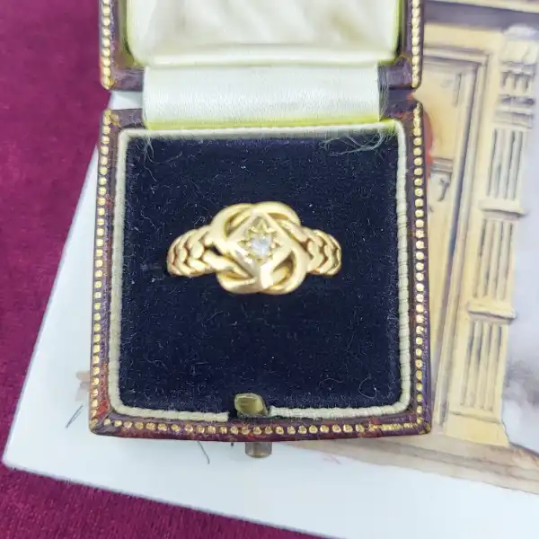 Date 1912! 18ct Yellow Gold Diamond Knot Ring-18ct-gold-diamond-knot-ring-1912.webp