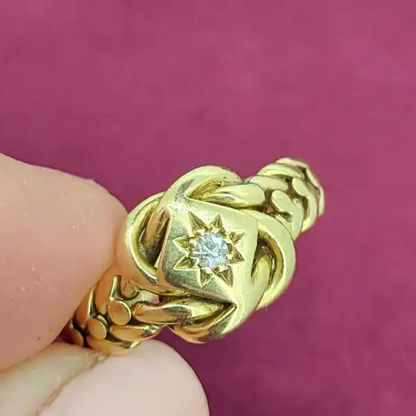 Date 1912! 18ct Yellow Gold Diamond Knot Ring-18ct-gold-diamond-knot-ring-1912.webp