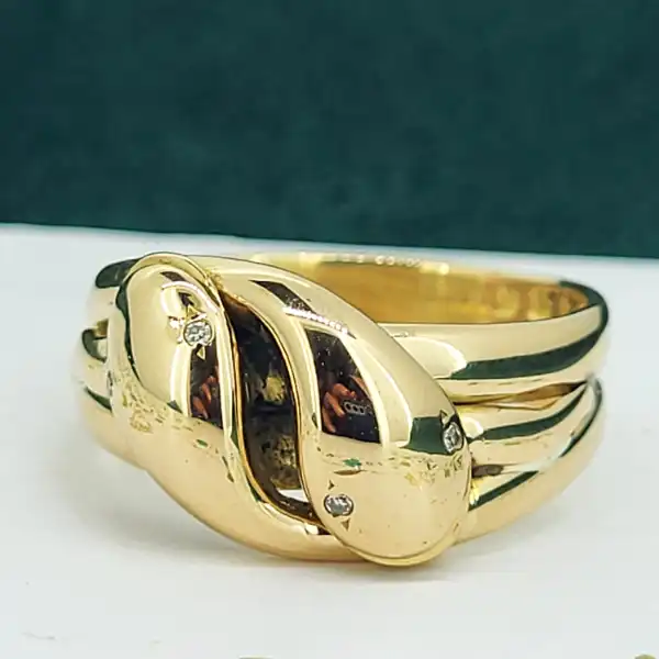 Date 1922-1923! 18ct Gold Snake Ring-18ct-gold-double-headed-snake-ring.webp