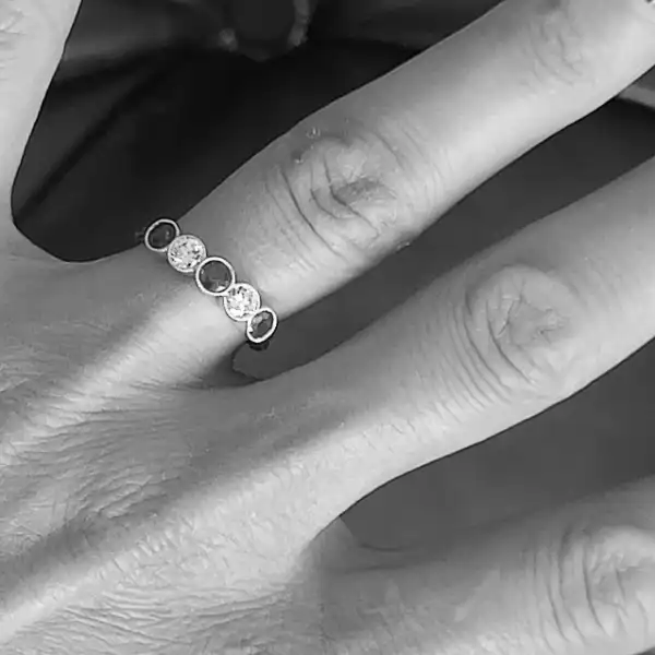 18ct Ruby and Diamond Five Stone Half Eternity Ring-18ct-gold-ruby-dia-half-eternity.webp