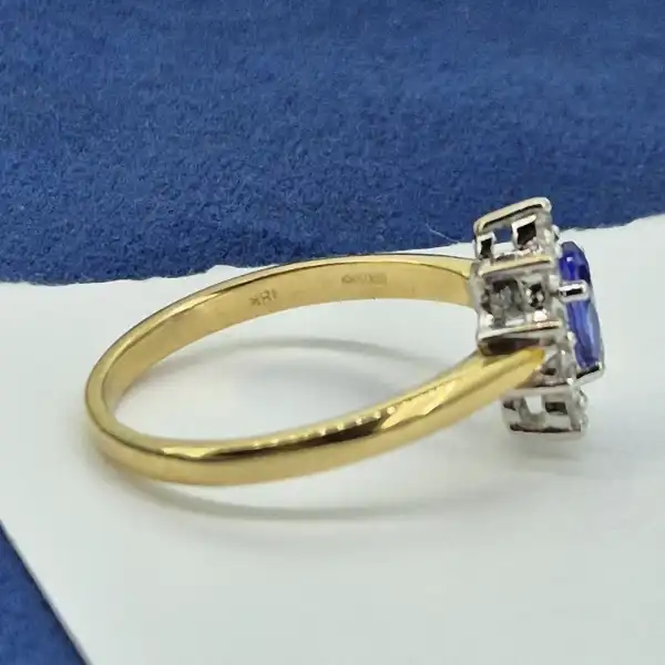 18ct Gold Sapphire & Diamond Cluster Ring-18ct-gold-sapphire-diamond-star-cluster-ring.webp