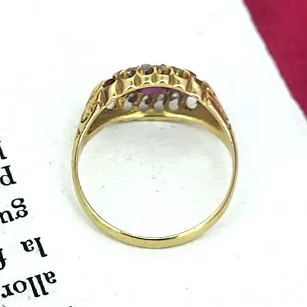 Antique Ruby & Diamond Ring in 18ct Gold-18ct-ruby-diamond-antique-dress-ring.webp