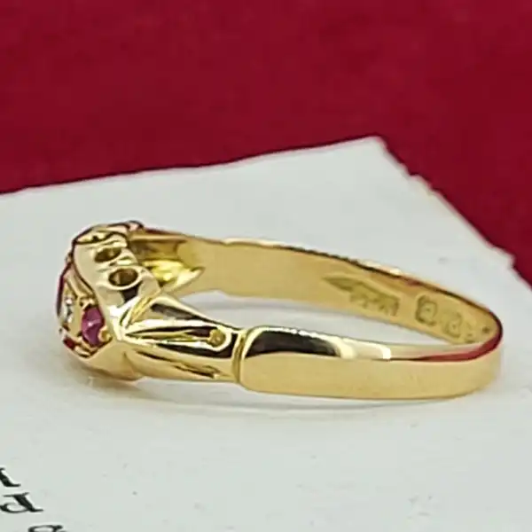 Date 1922! 18ct Antique Diamond & Ruby Ring-18ct-ruby-diamond-antique-ring-from-1922.webp