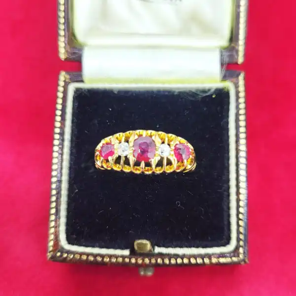 Date 1911! 18ct Gold Ruby & Diamond Boat Ring-18ct-ruby-diamond-boat-ring-1911.webp