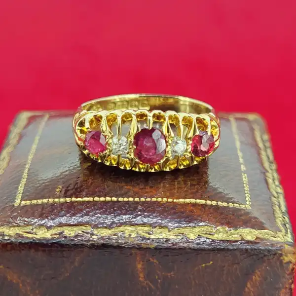 Date 1911! 18ct Gold Ruby & Diamond Boat Ring-18ct-ruby-diamond-boat-ring-1911.webp