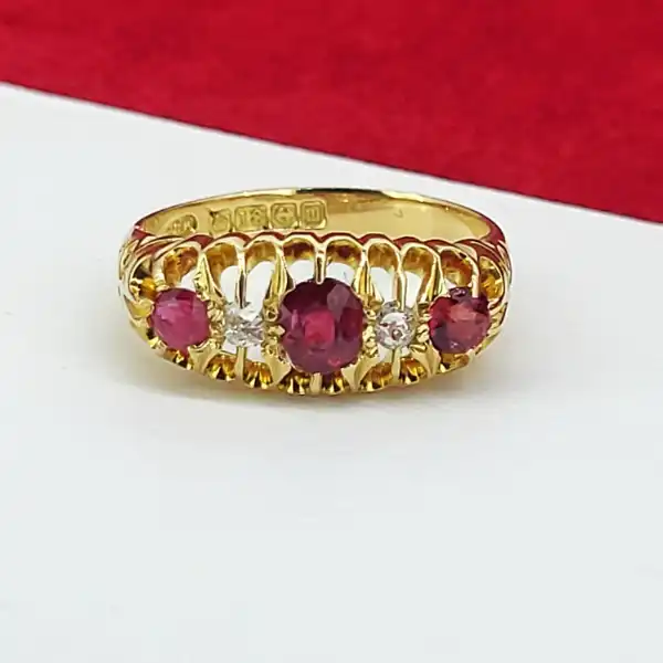 Date 1911! 18ct Gold Ruby & Diamond Boat Ring-18ct-ruby-diamond-boat-ring-1911.webp