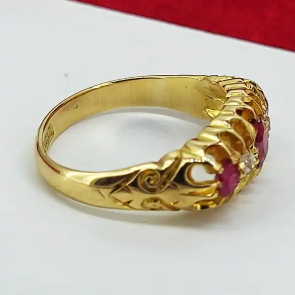 Date 1911! 18ct Gold Ruby & Diamond Boat Ring-18ct-ruby-diamond-boat-ring-1911.webp