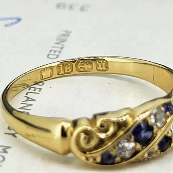 Date 1894! Sapphire and Diamond Ring-18ct-victorian-double-row-sapphire-diamond-ring.webp