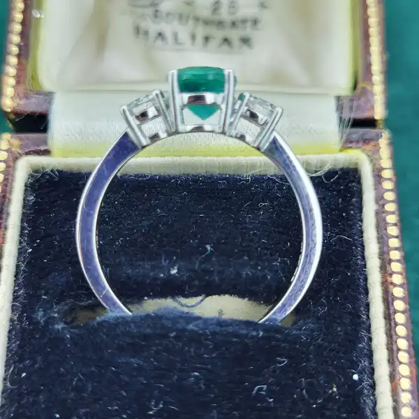 18ct Emerald & Diamond Three Stone Ring-18ct-white-gold-emerald-diamond-trilogy-ring.webp