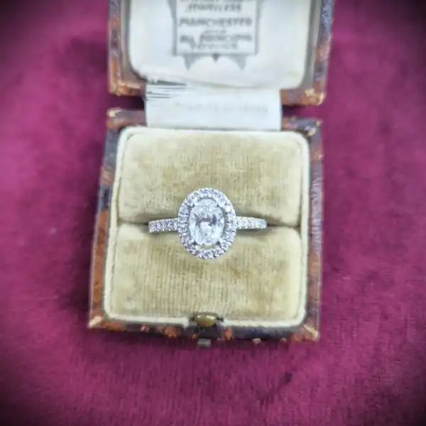  Thumbnail of GIA Certified 0.52ct Oval Diamond Halo Ring