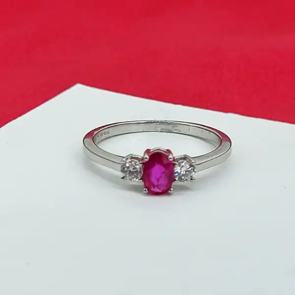 18ct White Gold Ruby & Diamond Three Stone Ring-18ct-white-gold-ruby-dimaond-trilogy-ring.webp