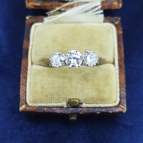 1.50ct Diamond Three Stone Ring in 18ct White Gold- Side View 