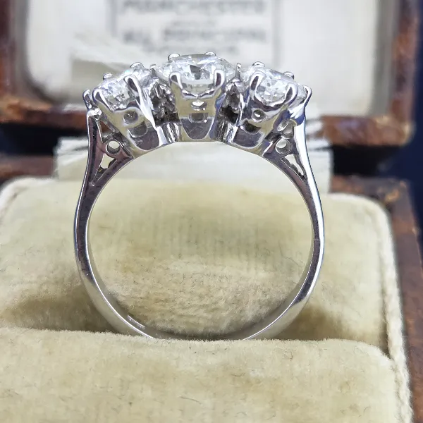 1.50ct Diamond Three Stone Ring in 18ct White Gold-Original 