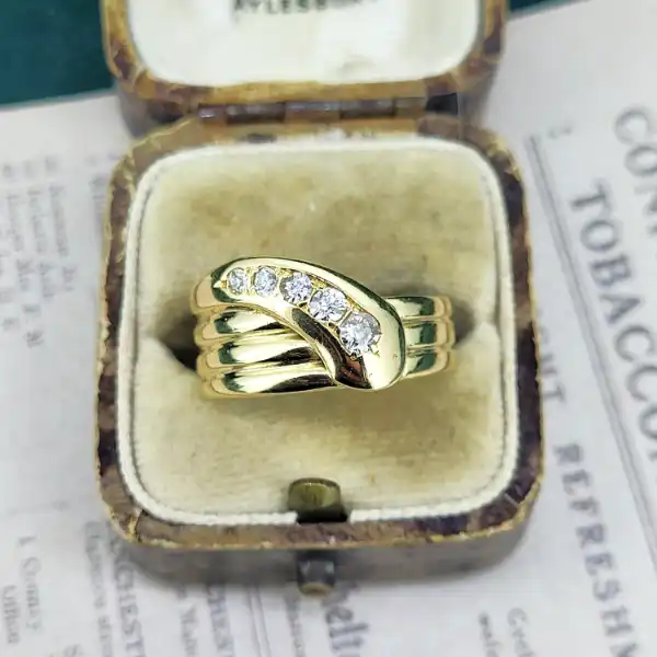 Date 1863! 18ct Gold and Diamond Snake Ring-18ct-yellow-gold-diamond-snake-ring-40pts.webp