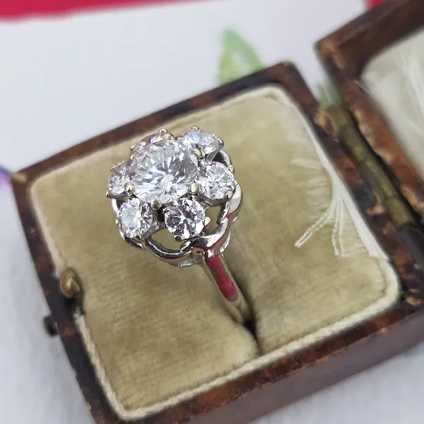 2.45ct+ Fancy Diamond Cluster- Front View 