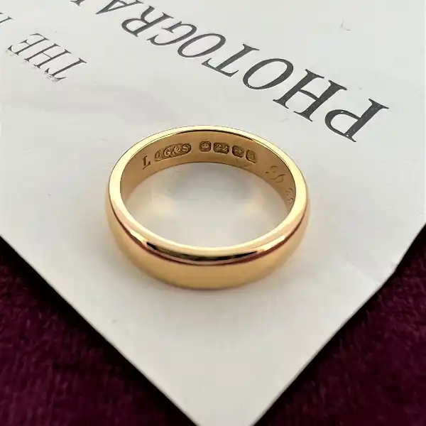 Date 1849! 22ct Ladies Wedding Ring -22ct-4mm-ladies-vintage-wed-1849.webp