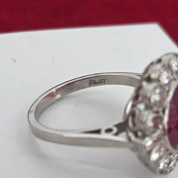 4ct+ Ruby & Diamond Ring in Platinum-Original 