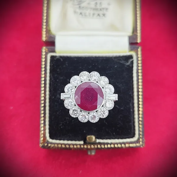 4ct+ Ruby & Diamond Ring in Platinum