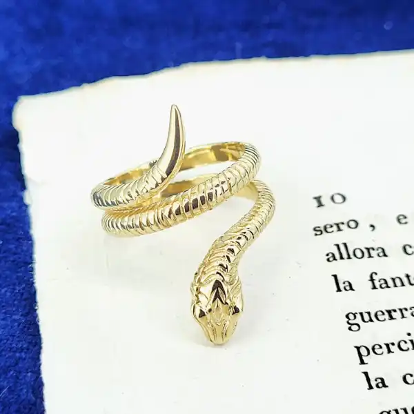 9ct Yellow Gold Patterned Snake Ring-9ct-detailed-snake-ring.webp