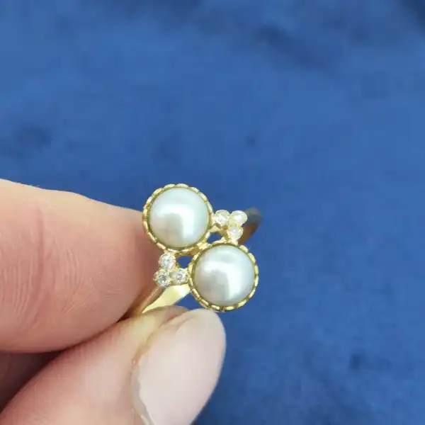 9ct Yellow Gold Cultured Pearl and Diamond Ring-9ct-gold-cultured-pearl-and-diamond-ring.webp