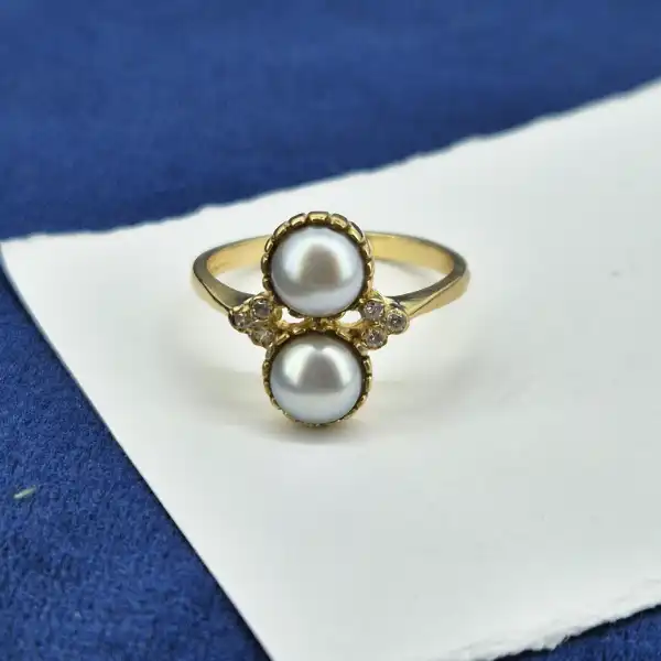 9ct Yellow Gold Cultured Pearl and Diamond Ring-9ct-gold-cultured-pearl-and-diamond-ring.webp