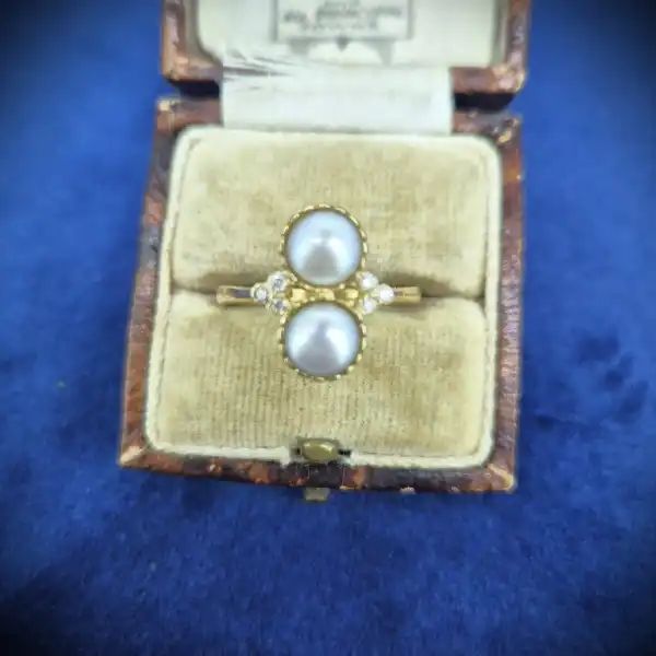  Thumbnail of 9ct Yellow Gold Cultured Pearl and Diamond Ring