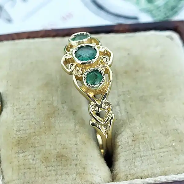 9ct Gold Emerald Three Stone Ting-9ct-gold-emerald-three-stone-dress-ring.webp