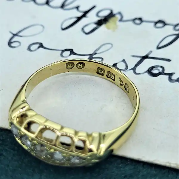 Date 1915! 18ct Yellow Gold Diamond Ring-antique-18ct-yellow-gold-rings.webp
