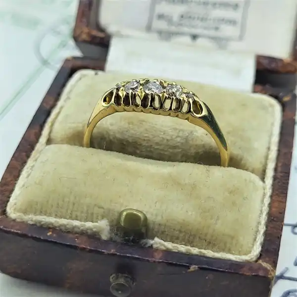 18ct Yellow Gold Diamond Boat Ring -antique-diamond-ring-in-18ct.webp