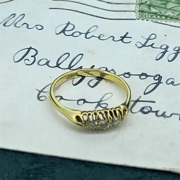 18ct Yellow Gold Diamond Boat Ring -antique-diamond-ring-in-18ct.webp