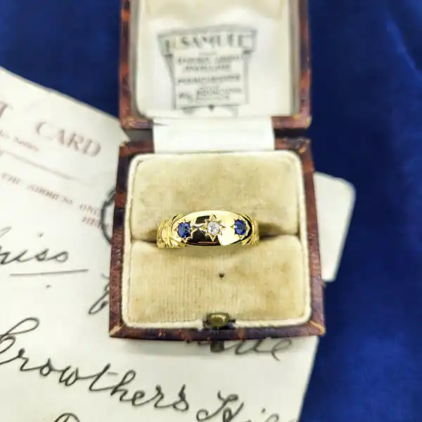 Date 1896-1897! Antique Sapphire & Diamond Ring-antique-sapphire-and-diamond-ring-in-18ct.webp