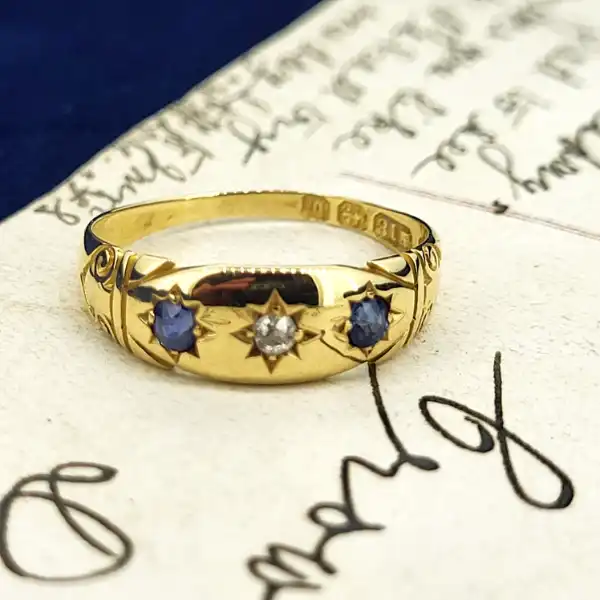 Date 1896-1897! Antique Sapphire & Diamond Ring-antique-sapphire-and-diamond-ring-in-18ct.webp