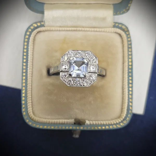 Platinum Art Deco Style Aquamarine & Diamond Ring-aquamarine-diamond-art-deco-ring-in-plat.webp