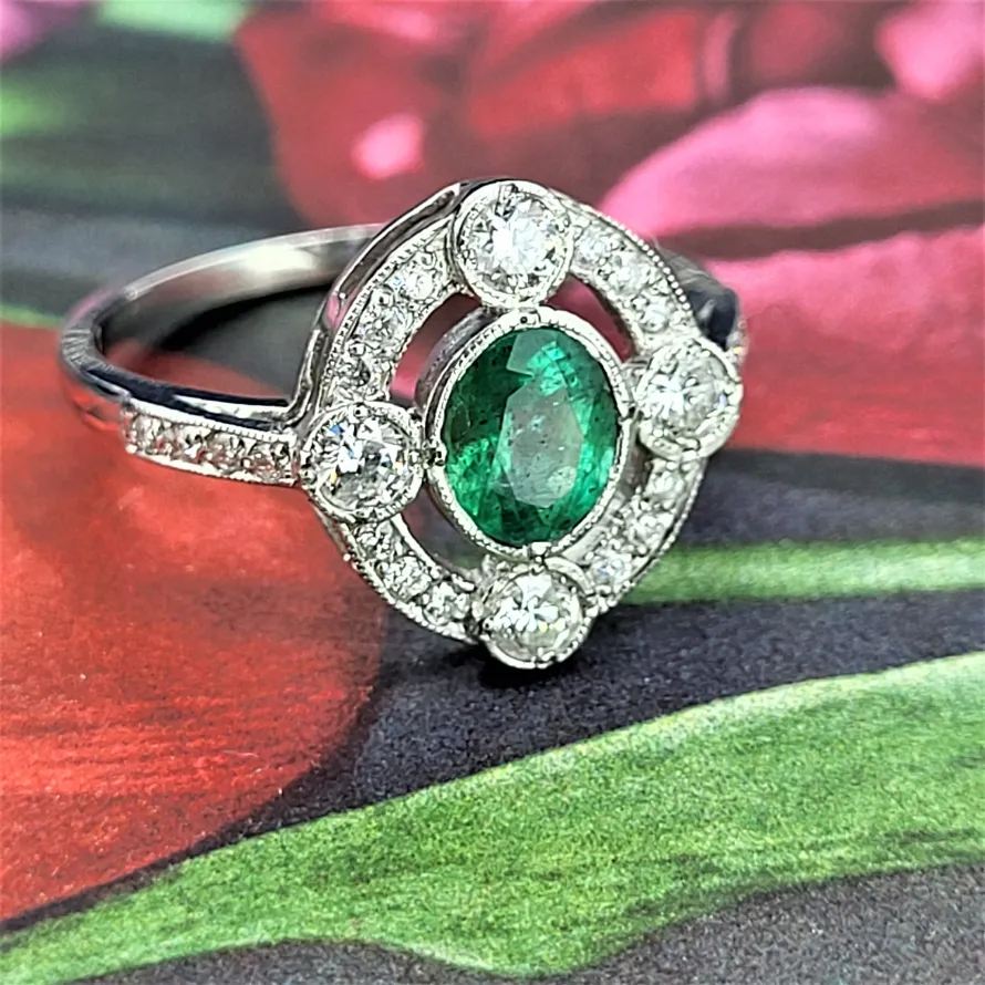 Buy Emerald Ring, Vintage Emerald Ring, Emerald Green Ring, Created Emerald,  Vintage Rings, Vintage Silver Ring, Horizontal Ring, Horizontal Gem Online  in India - Etsy