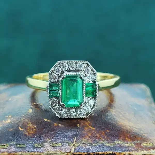 18ct Yellow Gold Art Deco Emerald and Diamond Ring-art-deco-emerald-ring-with-diamonds.webp