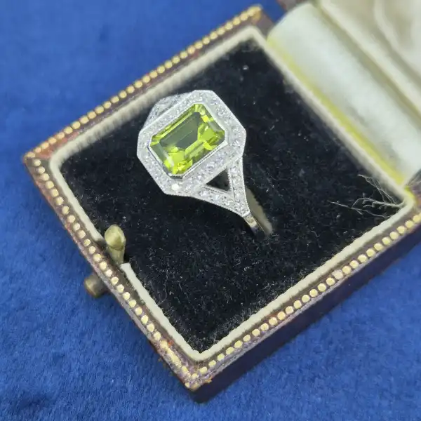 Art Deco Peridot & Diamond Ring in Platinum-art-deco-peridot-diamond-ring-in-platinum.webp